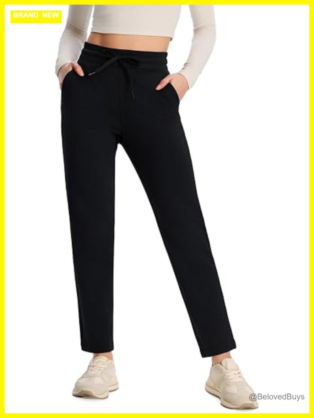 Thick Fleece Lined Thermal Straight Leg Ankle Pants with Pockets